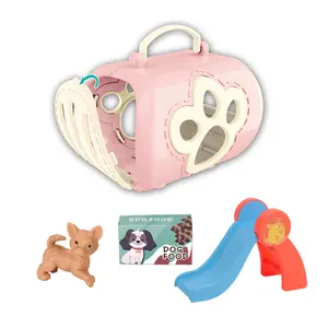 Ept Toys Cute Design Mini Puppy Set Pet Kids Rabbit Toys Plush Soft Stuffed Toy Doll in Carrier