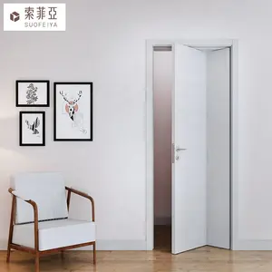 घर डबल आंतरिक तह दरवाजे प्रणाली ध्वनिरोधी लकड़ी Bifolding दरवाजा छोटे सरल डिजाइन पैनलों द्वि गुना दरवाजे