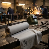 Tissu en fibre de verre enduit de PU haute performance, résistance thermique exceptionnelle pour la protection des couvertures de soudage anti-feu