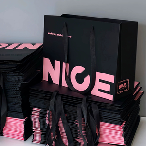 Nouveau design 2026 – Sac en papier personnalisé coloré pour cadeaux et achats, avec ruban dissimulé – Vente en gros - Product Image 2