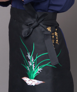 Tablier de <span class=keywords><strong>cuisine</strong></span> japonaise serveur demi-longueur noir sushi salopette tablier sashimi gros broderie tablier antifouling - Product Image 5