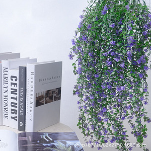 Plante grimpante artificielle à fleurs violettes en plastique pour décoration intérieure et extérieure, verdure murale, accessoires pour la maison et les mariages - Product Image 1
