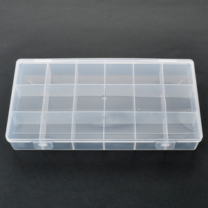 18 Grids Plastic Organizer Box Crafts Storage Beads Organizer with Adjustable Dividers Jewelry Storage Box for Rock Collection