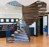Escaliers d'intérieur rotatifs en bois massif Petit escalier en colimaçon 2025