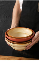 Bol en céramique japonais de haute qualité, émaillé au four, en argile grossière, pour nouilles, légumes, fruits et soupes, pour la maison et la cuisine