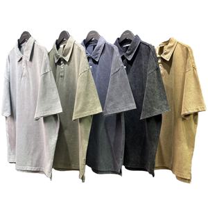 2023 nuovo Design 100% cotone Batik Washed Polo t-shirt Hip Hop taglie forti <span class=keywords><strong>abbigliamento</strong></span> retrò da uomo - Product Image 1