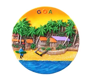 Goedkope india Custom Goa city Tourist Souvenirs Blank 3D hars Koelkast Magneet