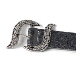 Cinturón Occidental <span class=keywords><strong>con</strong></span> Pedrería Brillante y <span class=keywords><strong>Diamantes</strong></span> Cómodos para Vaqueros y Vaqueras, Hebilla <span class=keywords><strong>de</strong></span> <span class=keywords><strong>Diseño</strong></span> para Jeans Hecha <span class=keywords><strong>de</strong></span> Aleación Resistente - Product Image 4