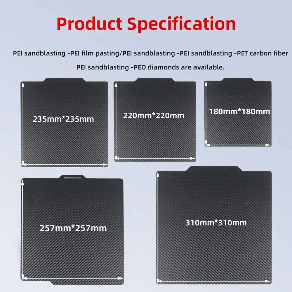 180/220/235/257/310 mm doppelseitige PEI Federn-Stahlplatte glatte Textur PET PEO PEY Bauplatte magnetisches 3D-Druckerteil