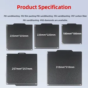 180/220/235/257/310mm Double Side PEI Spring Steel Sheet Smooth Texture PET PEO PEY Build Plate Magnetic 3D Printer Part
