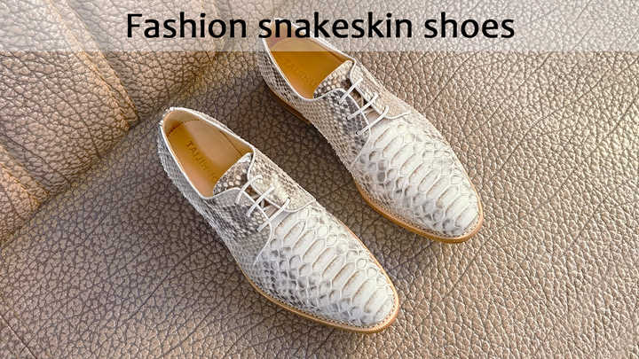 Dress Shoes White Snakeskin Sneakers Casual Snake Loafer -White