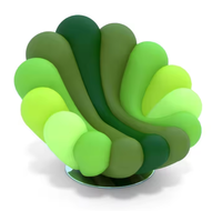 Fauteuil de salon moderne de luxe avec cadre métallique brillant, fauteuil de détente rond avec accoudoirs, fauteuil Anémone pour salon