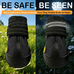 Venta al por Mayor de Fábrica, Zapatos para Mascotas, Botas para Perros, Forro Grueso con Tiras Reflectantes, Zapatos Impermeables para Patas de Perro, Éxito de Ventas de Invierno - Product Image 4
