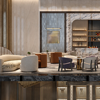 Service tout-en-un, mobilier d'hôtel 3 étoiles, canapé de luxe sur mesure pour hall d'entrée et ensemble de mobilier de réception