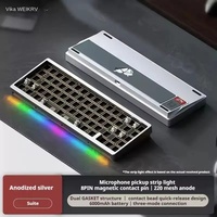 Weikav Nut65 Tri-Mode 6000mAh Mechanical Gaming Keyboard Kit QWERTY Wired/Wireless ARGB Rhythm DIY AO&EP Sound Reactive Lighting