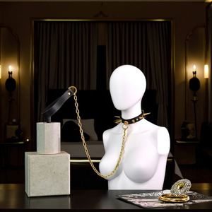 Stylish Spiky Bondage <b>Harness</b> with Leash Adjustable PU <b>Leather</b> Chest Restraint Set Fetish Costume for Couples - Product Image 6