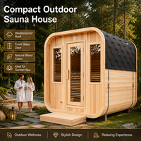 Ruang Sauna Kubus Prefab Modern untuk Luar Ruangan, Kabin Sauna Kayu Solid Persegi untuk Penggunaan di Rumah, Taman, Vila, Hotel, Spa, Proyek Wellness