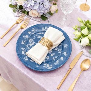 French Elegant Luxury <b>Dinner</b> Deep Blue Pastoral Style Retro <b>Bone</b> <b>China</b> Printed Ceramic Dinnerware <b>Set</b> Ceramic Plates - Product Image 6