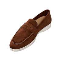 Mocassins décontractés pour hommes en cuir véritable antidérapants avec motif géométrique pour le printemps, l'été et l'automne