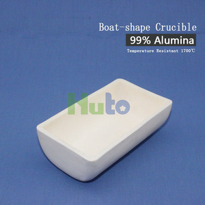 HUTO personnalisation industrielle creuset en céramique forme de bateau avec trou/sans trou Type de trou résistant aux hautes températures 99% <span class=keywords><strong>Al</strong></span> céramique - Product Image 6