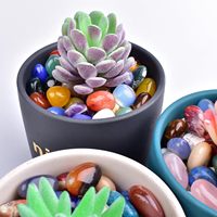 Kit de Guérison Reiki en Quartz Rose de 2-3 cm en Gros, Pierres Roulées Polies avec Gravier de 7 Chakras