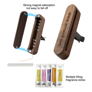 Luxury Walnut Wood <strong>Car</strong> Air Freshener Magnetic Vent Clip <strong>Diffuser</strong> Custom Logo Long-lasting <strong>Car</strong> Fragrance Tesla Accessories - Product Image 2