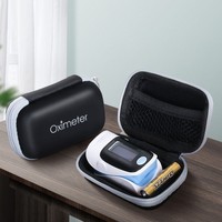 Étui de rangement personnalisé OEM de qualité médicale pour oxymètre, pochette antichoc en EVA pour moniteur d'oxygène sanguin avec poche en filet