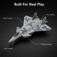 Modèle de chasseur en alliage pour enfants, avion militaire moulé sous pression avec fonction de recul à inertie, coffret cadeau pour garçons et filles