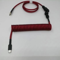 Câbles de clavier mécanique enroulés personnalisés EX-PRO GX16/YC8 avec connecteur détachable Aviator (USB-C/Mini USB) en laiton plaqué à froid coloré