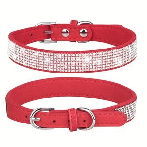 Crystal Glitter Rhinestone Bling Dog Collar Leash Set para cachorro tamaño ajustable - Product Image 3