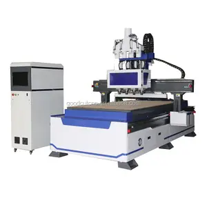 4x8ft vacuum table four process multi head milling mdf wood cnc cutting machinery