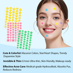 Cerotti Idrocolloidali per Acne, Patch per Brufoli a Forma di Stella, Copri-Imperfezioni Colorati con Acido Salicilico e Tea Tree, Rivitalizzante Cutaneo per Tutti - Product Image 2