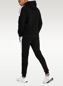 OEM Design personnalisé couleur noire avec côté couleur blanche rayé Design vêtements de sport adultes survêtements ensembles - Product Image 5