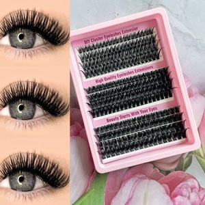 Vente en gros de plateaux individuels de <span class=keywords><strong>cils</strong></span> en velours de cachemire noir mat, personnalisés, pour extensions de <span class=keywords><strong>cils</strong></span> volume faites à la main - Product Image 5