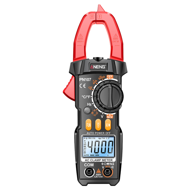 ANENG PN107 True RMS Auto Digital Clamp Meter - 600V AC/DC Voltage Tester, Electrical Multimeter for Precise Measurements