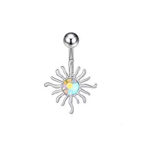 Anillos de Ombligo de Acero Inoxidable Plateado con Circonita en Forma de Corazón de <span class=keywords><strong>Gaby</strong></span>, Joyería Corporal de Alta Calidad para Bodas - Product Image 6