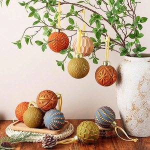 Ensemble d'ornements de Noël vintage, décorations rustiques de style farmhouse pour arbre de Noël, ornements suspendus incassables pour Noël - Product Image 5