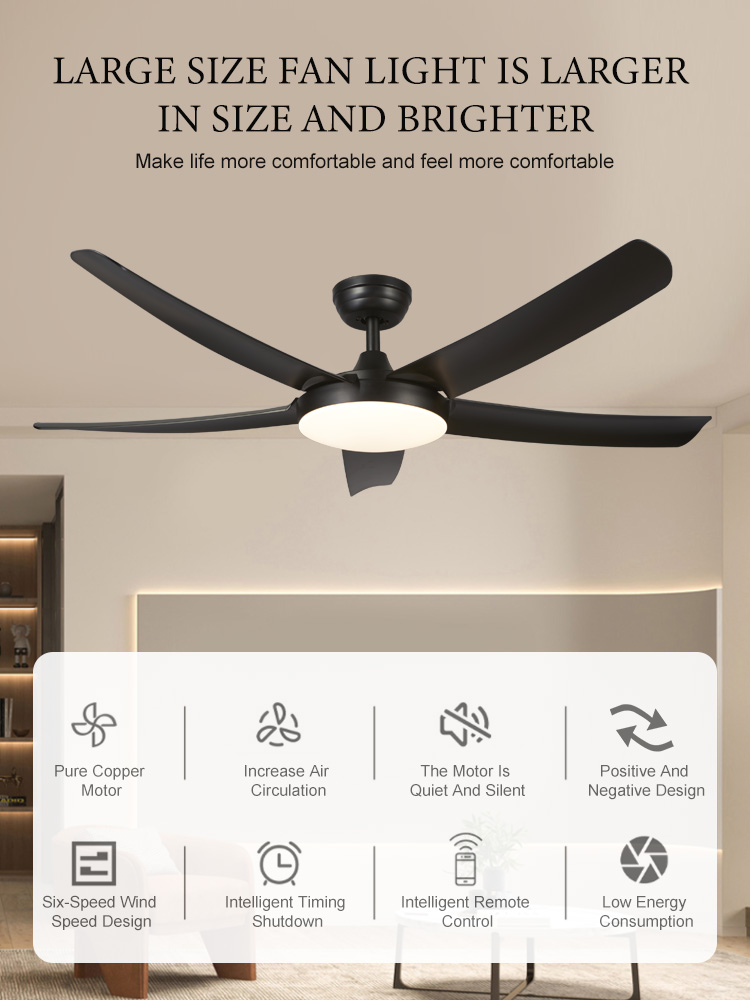 High quality modern Led light body pure copper motor intelligent remote control switch reversible ceiling fan lamp