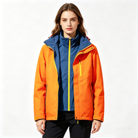 Veste à capuche 3-en-1 unisexe pour sports de plein air, OEM ODM, tissu et logo personnalisés, imperméable, coupe-vent, pour la randonnée, l'escalade, les voyages