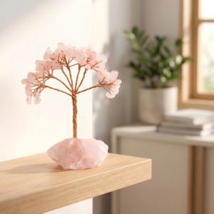 Ornement d'arbre en cristal rose violet naturel fait à la main Base en <span class=keywords><strong>pierre</strong></span> brute Bureau à domicile Décoration Feng Shui Cristaux bruts - Product Image 1
