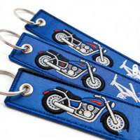 Porte-clés en tissu brodé avec logo personnalisé, patch tissé, anneau porte-clés, broderie, étiquettes en sergé pour clés