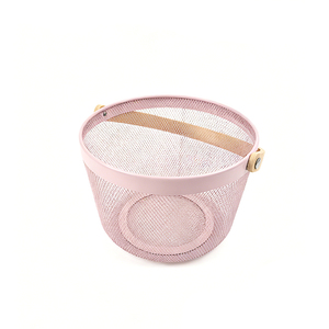 <span class=keywords><strong>Panier</strong></span> à fruits en métal, <span class=keywords><strong>panier</strong></span> rond en maille métallique avec poignée en bambou - Product Image 4