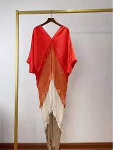 Super September Hot Sell Patchwork colore 100% poliestere con nappa comodo grande formato abito di tutti i giorni per le donne - Product Image 6