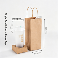 Libon Lot de 2 manchons et plateaux jetables en papier kraft pour tasses à café et boissons à emporter, personnalisables, vendus par carton