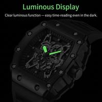Montre Homme Rivet Étoile Squelette Tonneau Acier Boucle Lumineux Verre Minéral Étanche Mecha Sport Sur Mesure Gros