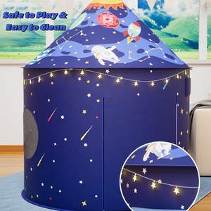 Rocket Ship Teepee Child Pop-up Small Space Playhouse <strong>Indoor</strong> Fun Kids <strong>Play</strong> <strong>Tent</strong> with Lights - Product Image 3