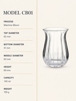 Tasse à thé en verre de 145 ml à base arrondie, logo personnalisé pour salons de thé, cafés, restaurants et marques de boissons