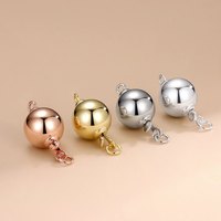 2 Set/lot Plaqué Or/Or Rose S925 Sterling Silver Ball Pin Spring Clasp Pearl Bead Connecting Clasp for DIY Jewelry Making