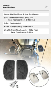 Black Motorcycle Adjustable Footrest <b>Pegs</b> & Floor <b>Boards</b> Aluminum Alloy Universal for Rider and Passenger China - Product Image 5