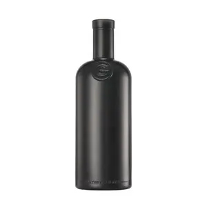 ขวดแก้วเหล้าวอดก้าสำหรับ S ขวดแก้วสีดำขนาด750มล. ขวดแก้วขนาด500มล.
